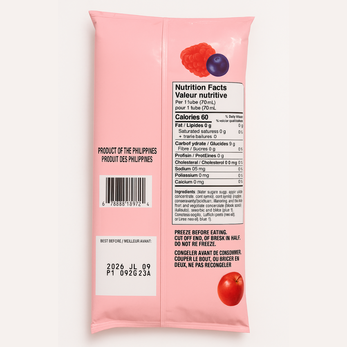 Berry Ice Smoothie Pops | 3 Packs of 10 Pops Frozen Treats | Raspberry, Cranberry & Blueberry Flavours