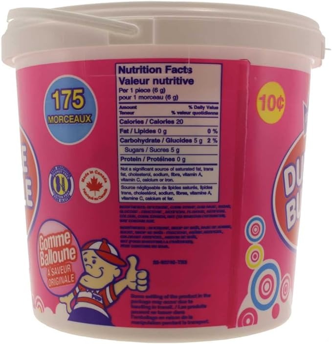 Dubble Bubble Classic 175 Count Bubble Gum Tub - 1.05kg