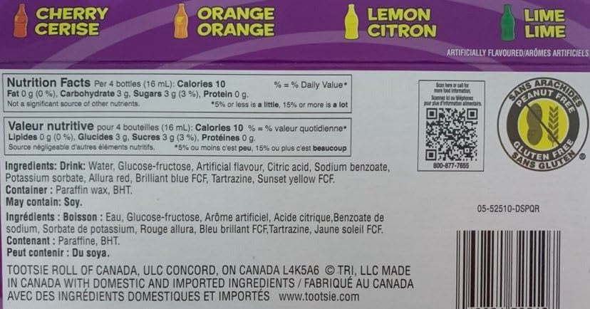 Nik-L-Nip Wax Bottle Candy – 8 Bottles per Pack – 12 Pack Box – Retro Mini Drinks with Sweet Liquid – Nostalgic Wax Candy