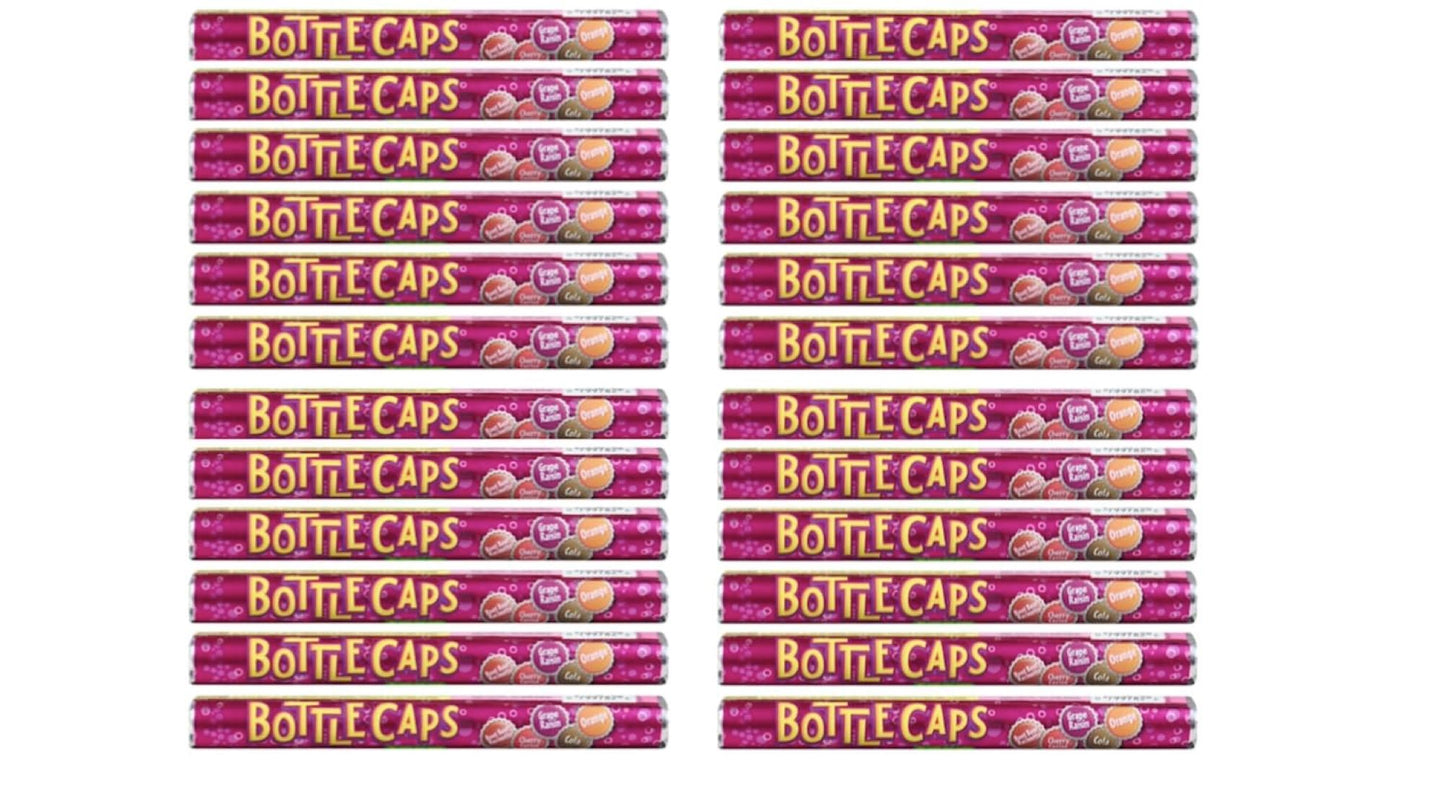 24 Tubes | Wonka Bottle Caps Candy | Soda Flavours | 50.1 g x 24