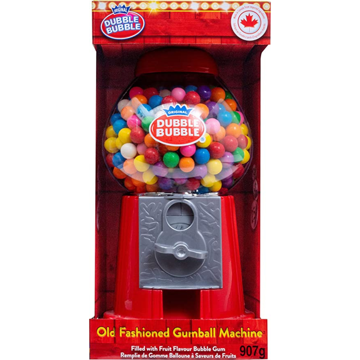 Dubble Bubble Gumball Machine | 907 g Bubble Gum Dispenser | Fruit Flavoured Candy | Kosher & Made in Canada