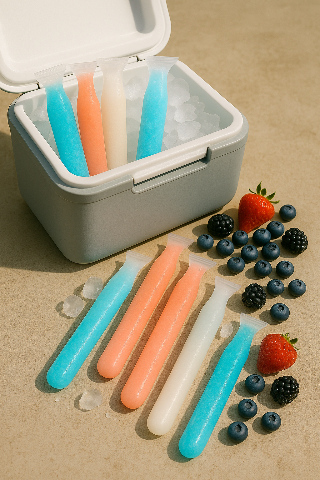 Berry Ice Smoothie Pops | 3 Packs of 10 Pops Frozen Treats | Raspberry, Cranberry & Blueberry Flavours