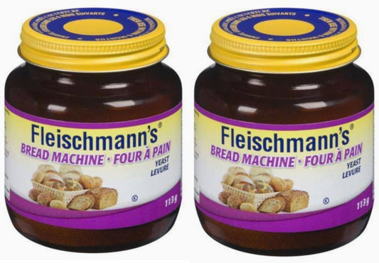 2-Pack | Fleischmann's Bread Machine Yeast | Instant Dry | 113g Jar
