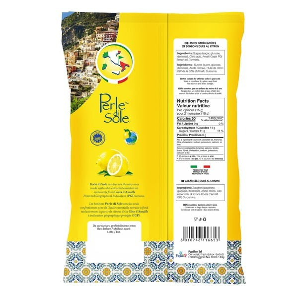 700g | Perle di Sole Amalfi Lemon Drops | Italian Hard Candy